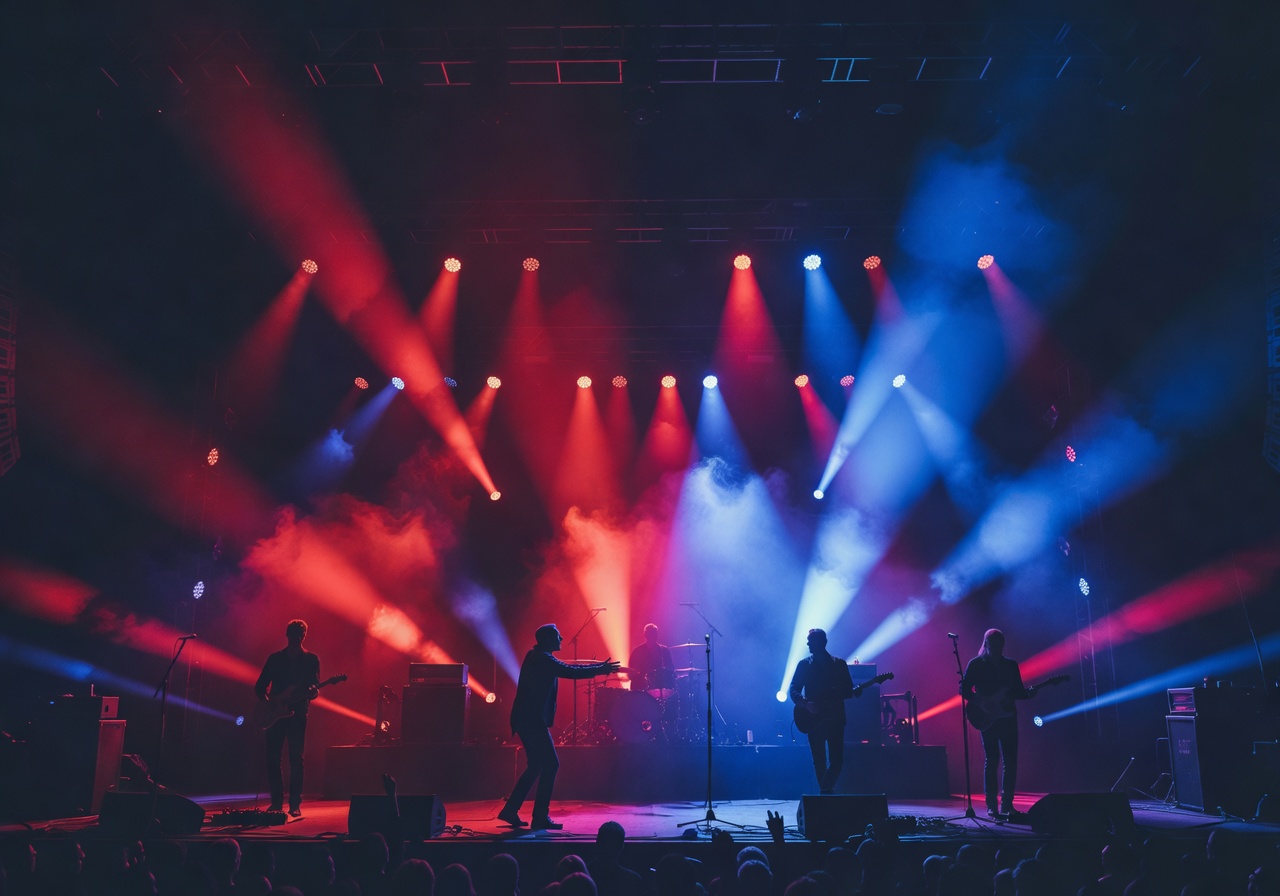 Rush of concert lights representing A Rush of Blood to the Head album era